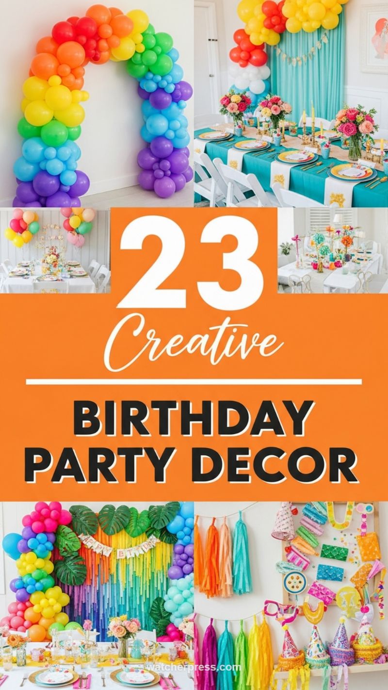 Rainbow Balloon Arch and Vibrant Tablescape