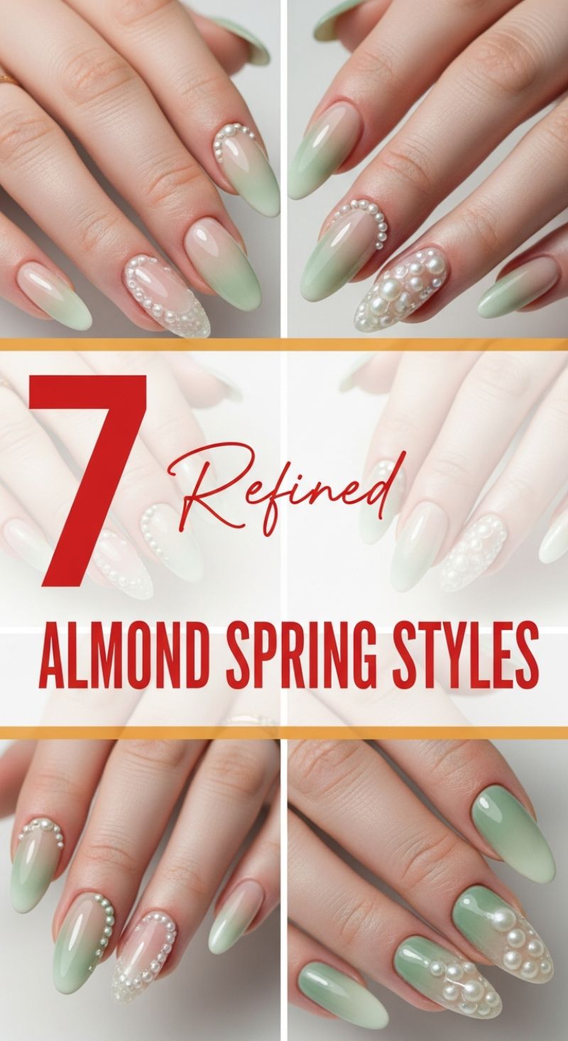 Refined Almond Ombre Nails with Pearl Accents