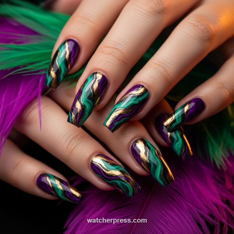 Regal Jewel-Toned Marble with Gold Accents