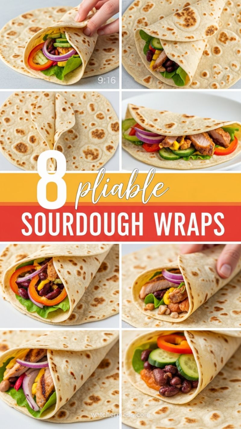 Rolling Out 8 Pliable Sourdough Wraps