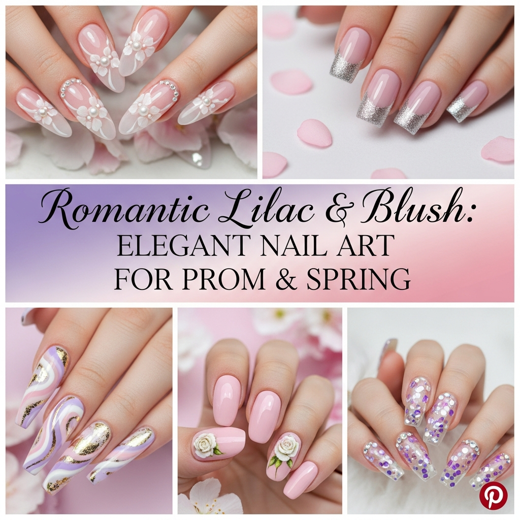 Romantic Lilac & Blush: Elegant Nail Art for Prom & Spring