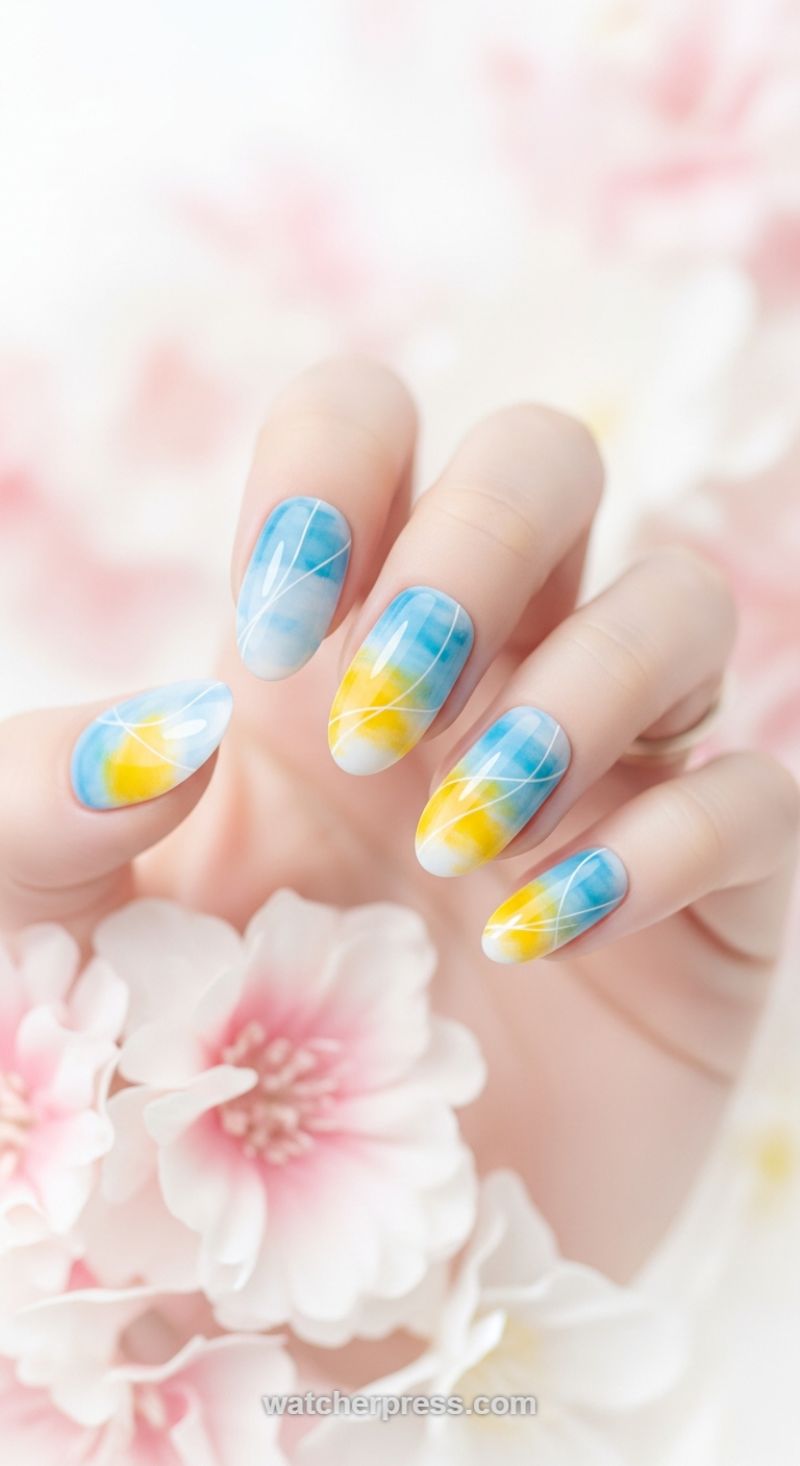 Romantic Sky-and-Sunshine Watercolor Gradient