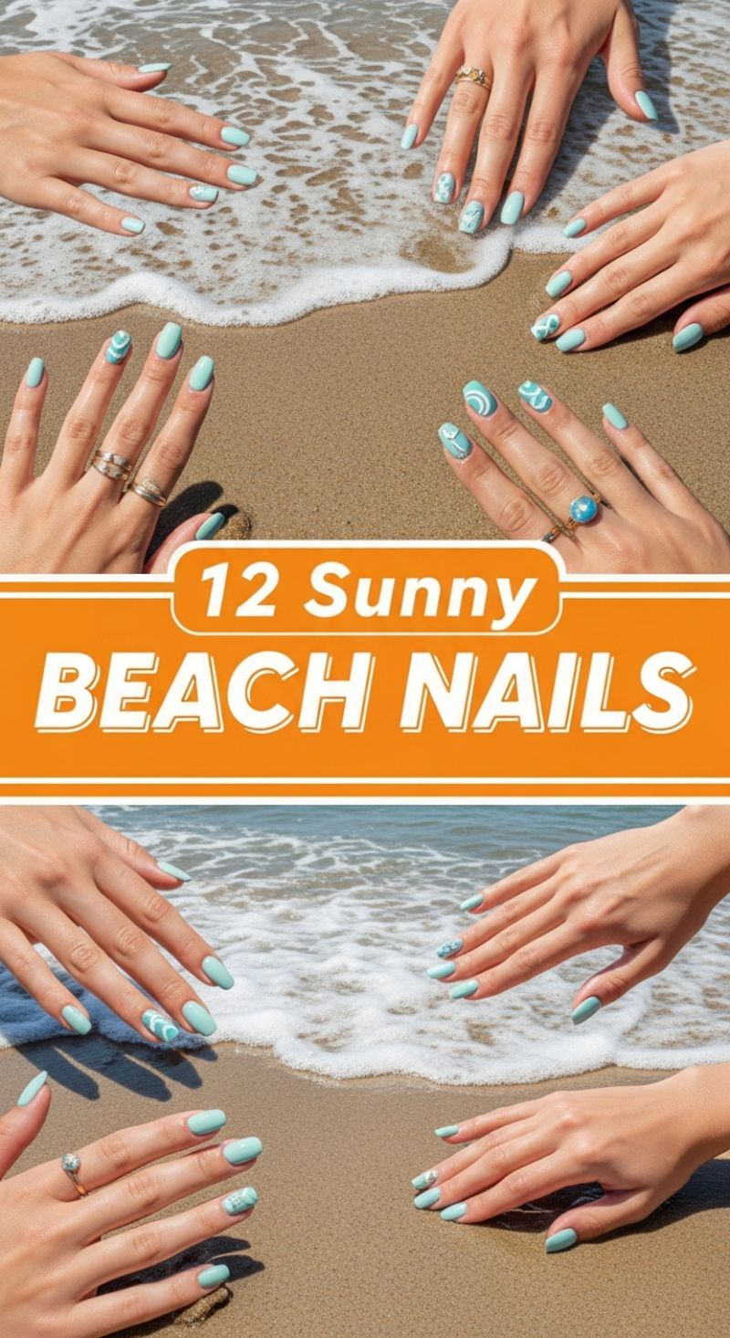 Seafoam Romance: 12 Sunny Beach Nail Designs for Your Valentine's Getaway