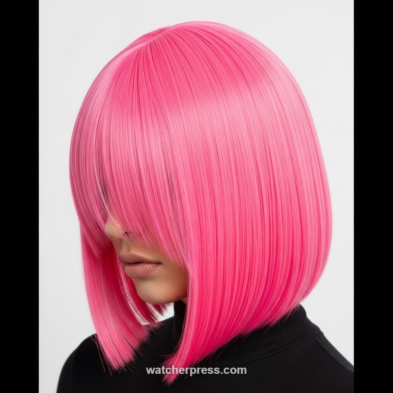Sleek & Striking: The Pop-Color A-Line Bob