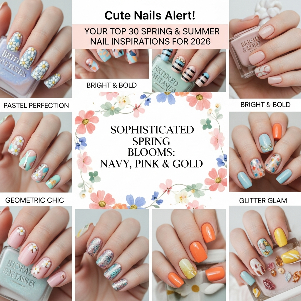 Sophisticated Spring Blooms: Navy, Pink & Gold