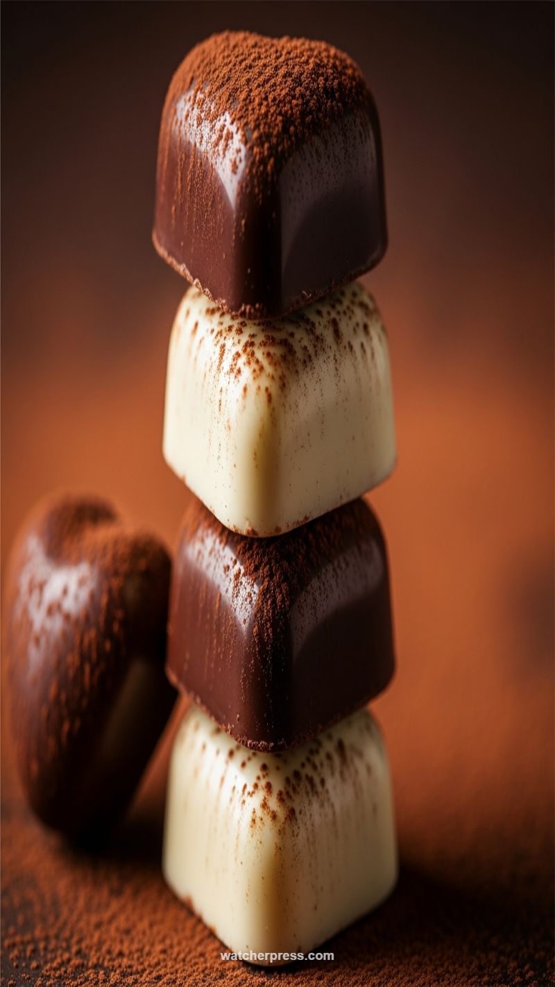 Stacked Sweetness: Indulging in Heart-Shaped Chocolate