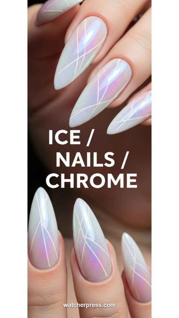 Stiletto Aurora: The Ultimate Iridescent Geometric Chrome Design