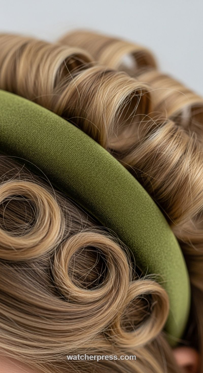Structured Retro Rolls: Pairing Precision Curls with Statement Accessories