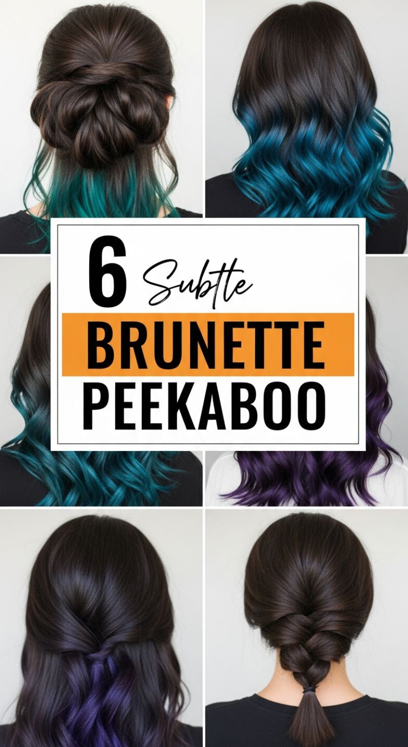 Subtle Brunette Peekaboo Hair Color & Styling