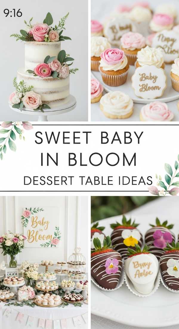 Sweet Baby in Bloom Dessert Table Ideas