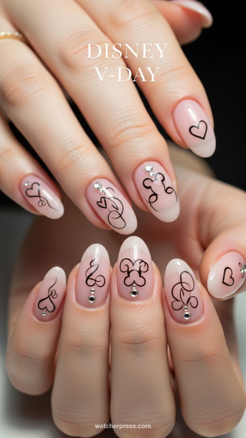 Sweet Disney V-Day Minimalist Line Art