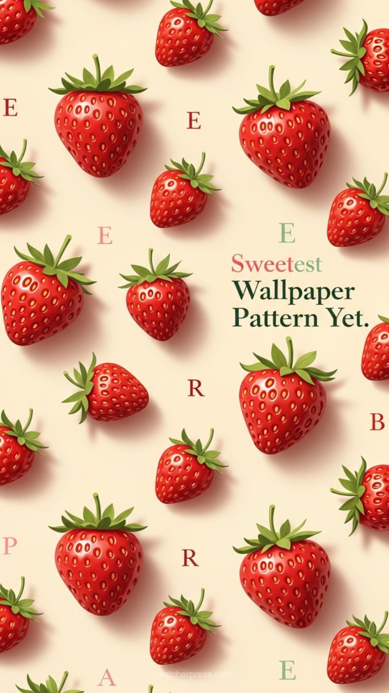 Sweetest Wallpaper Pattern Yet: Vibrant Strawberries