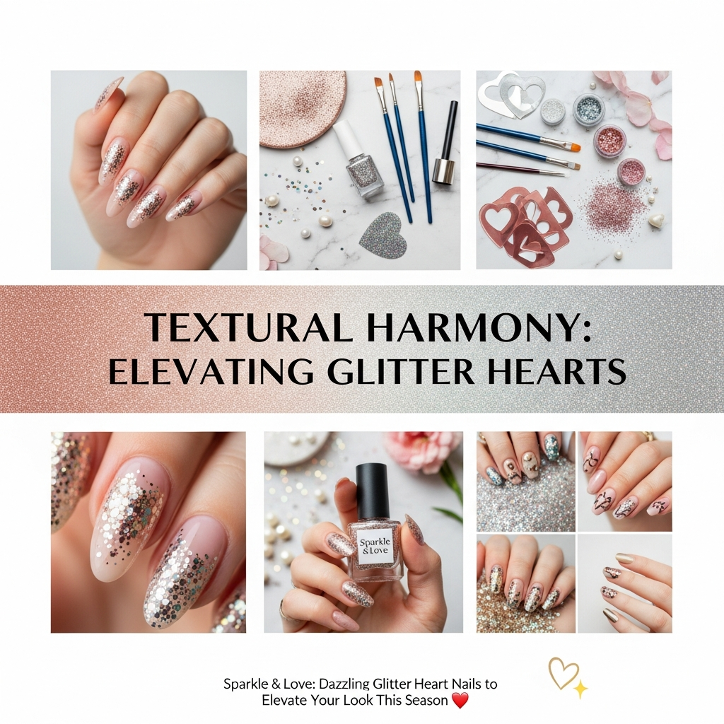 Textural Harmony: Elevating Glitter Hearts