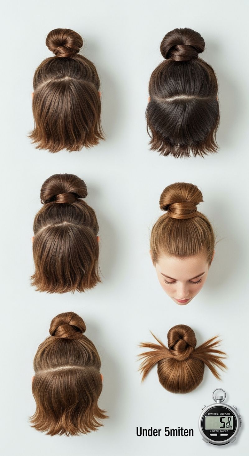 The 5-Minute Half-Up Top Knot (Under 5miten)