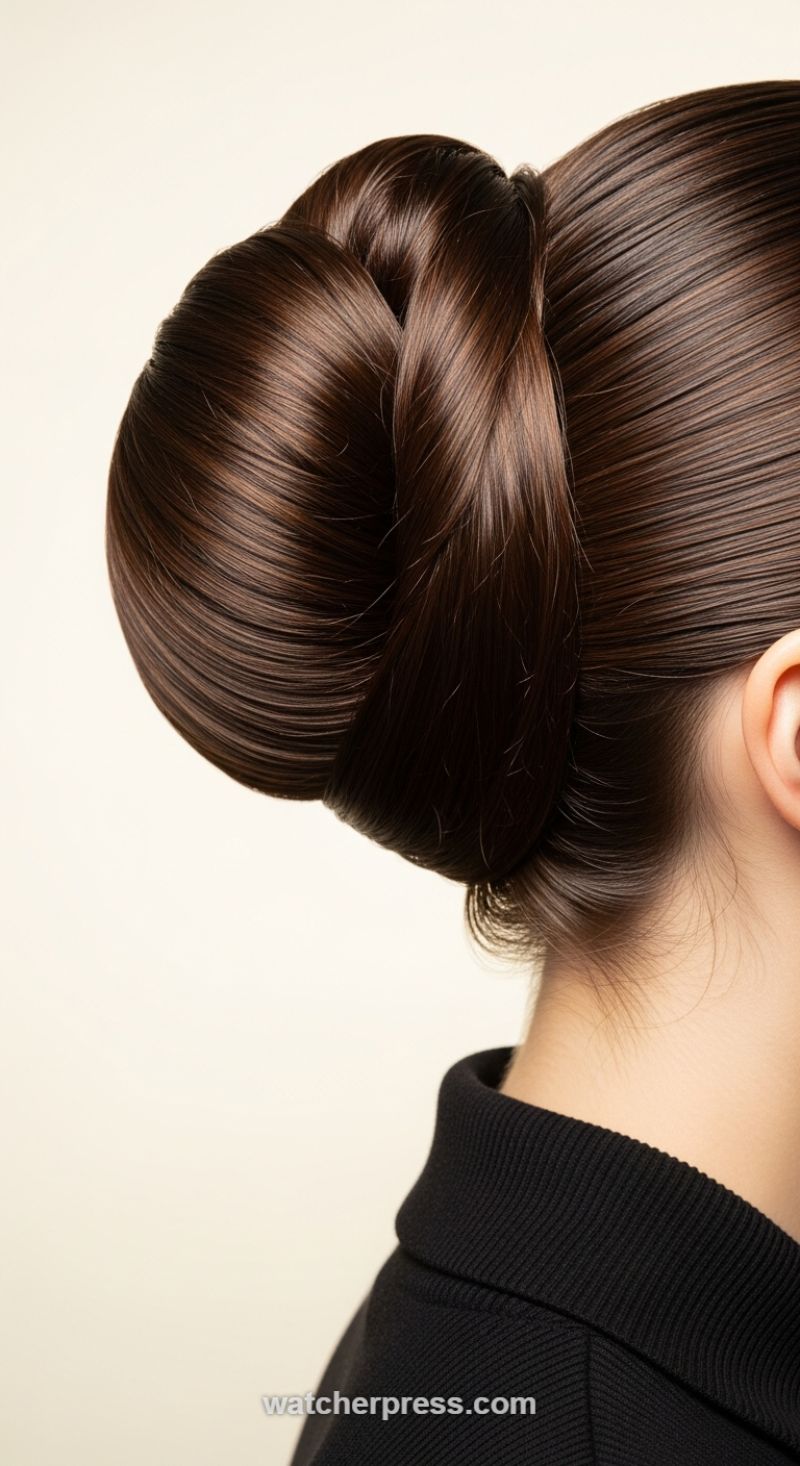 The Architectural High-Shine Chignon