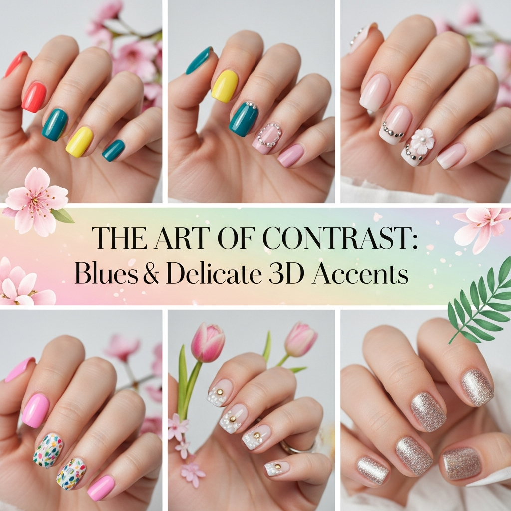 The Art of Contrast: Bold Hues & Delicate 3D Accents