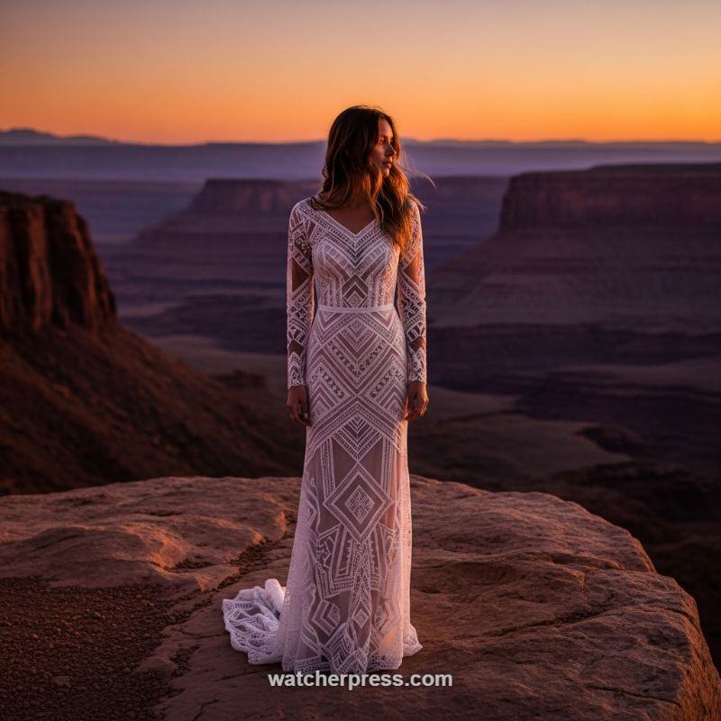 The Bold Bohemian: Geometric Lace & Dramatic Sleeves