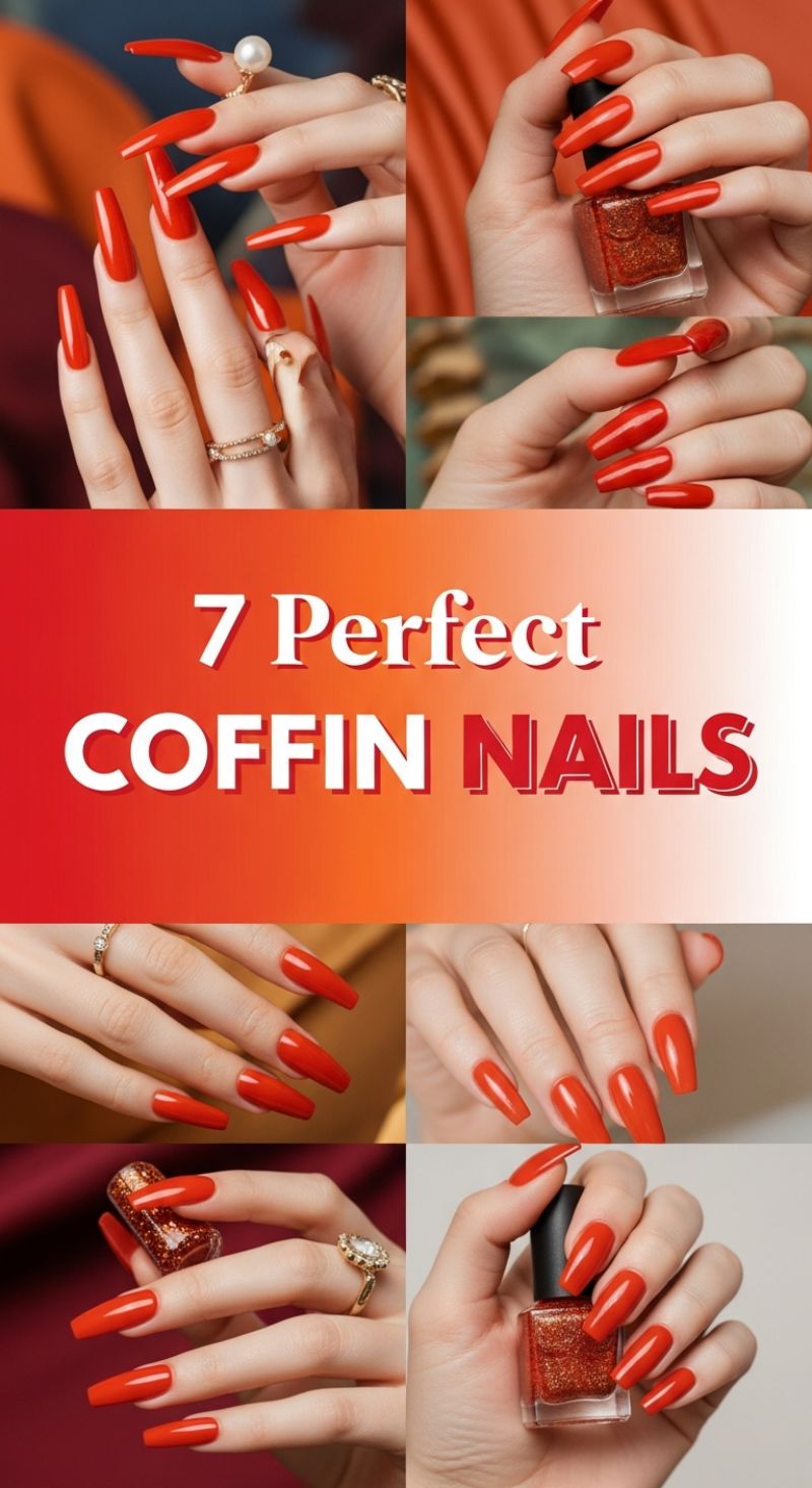 The Bold Statement: Vibrant Red Coffin Nails