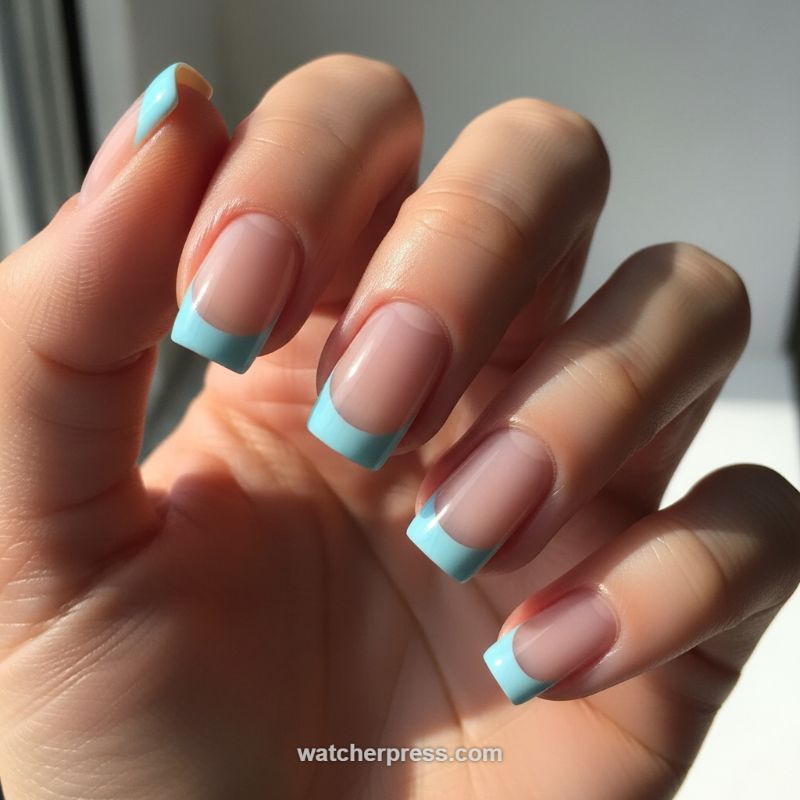 The Cool Coastal Cure: Crisp Pastel Blue Tips