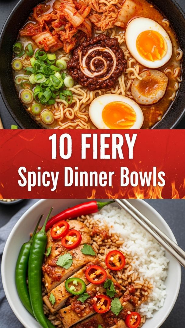 The Dual Threat: Fiery Kimchi Ramen and Spicy Chili Chicken Rice Bowls