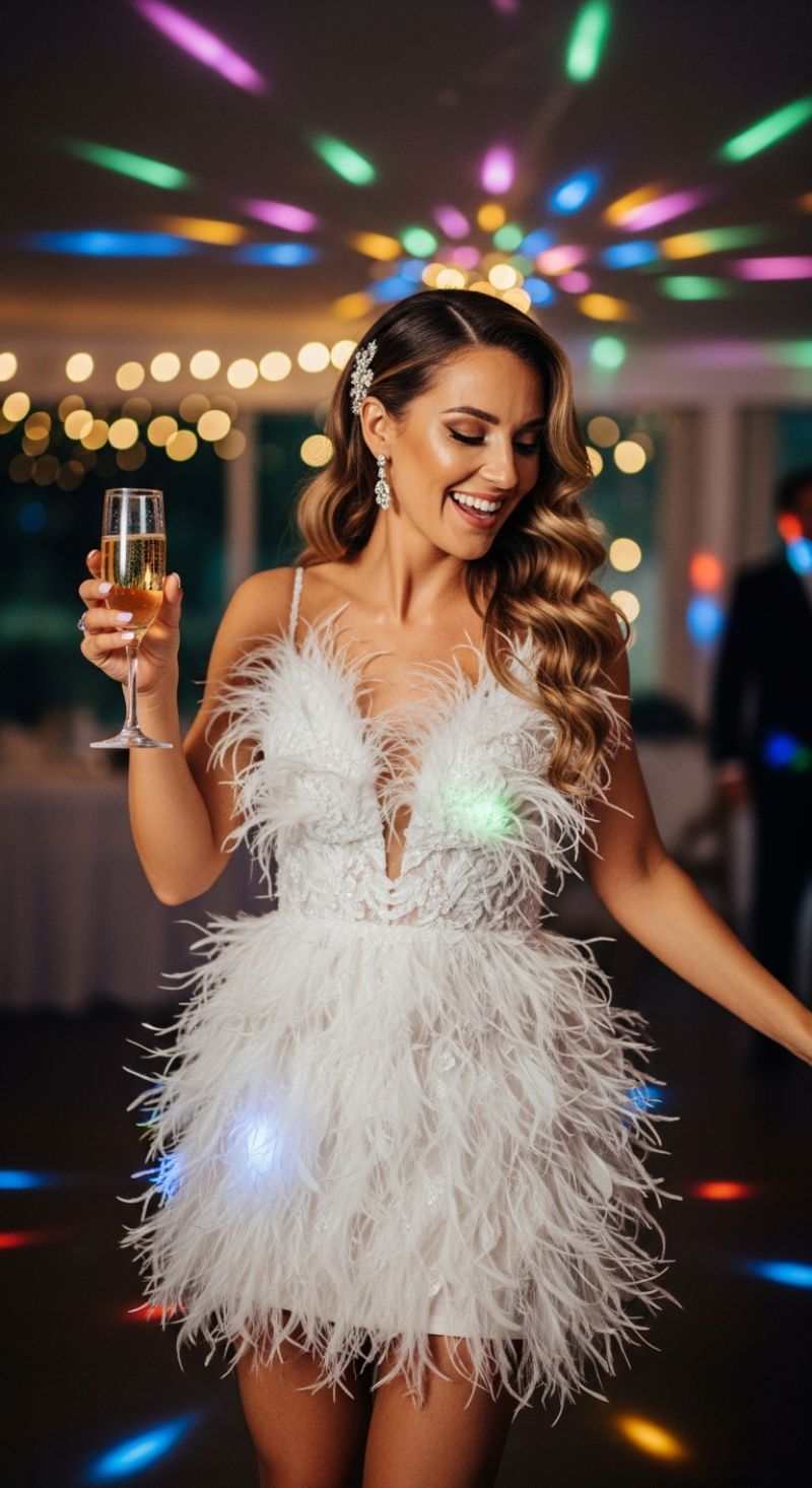 The Feathered Mini: Transitioning Your Look for the After-Party Celebration