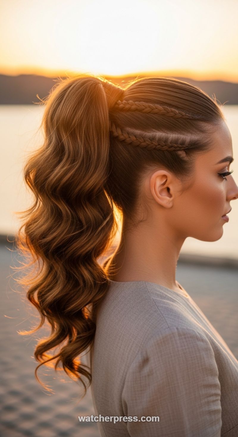 The High Glamour Ponytail with Edge Braids