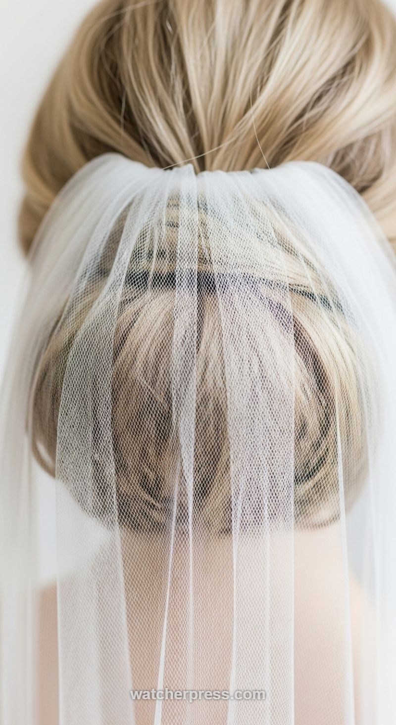 The High-Volume Textured Chignon with Fingertip Tulle Veil