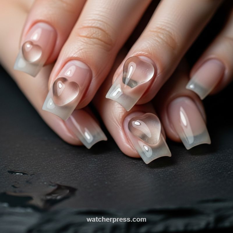The Hyper-Realistic 3D "Water Heart" Manicure