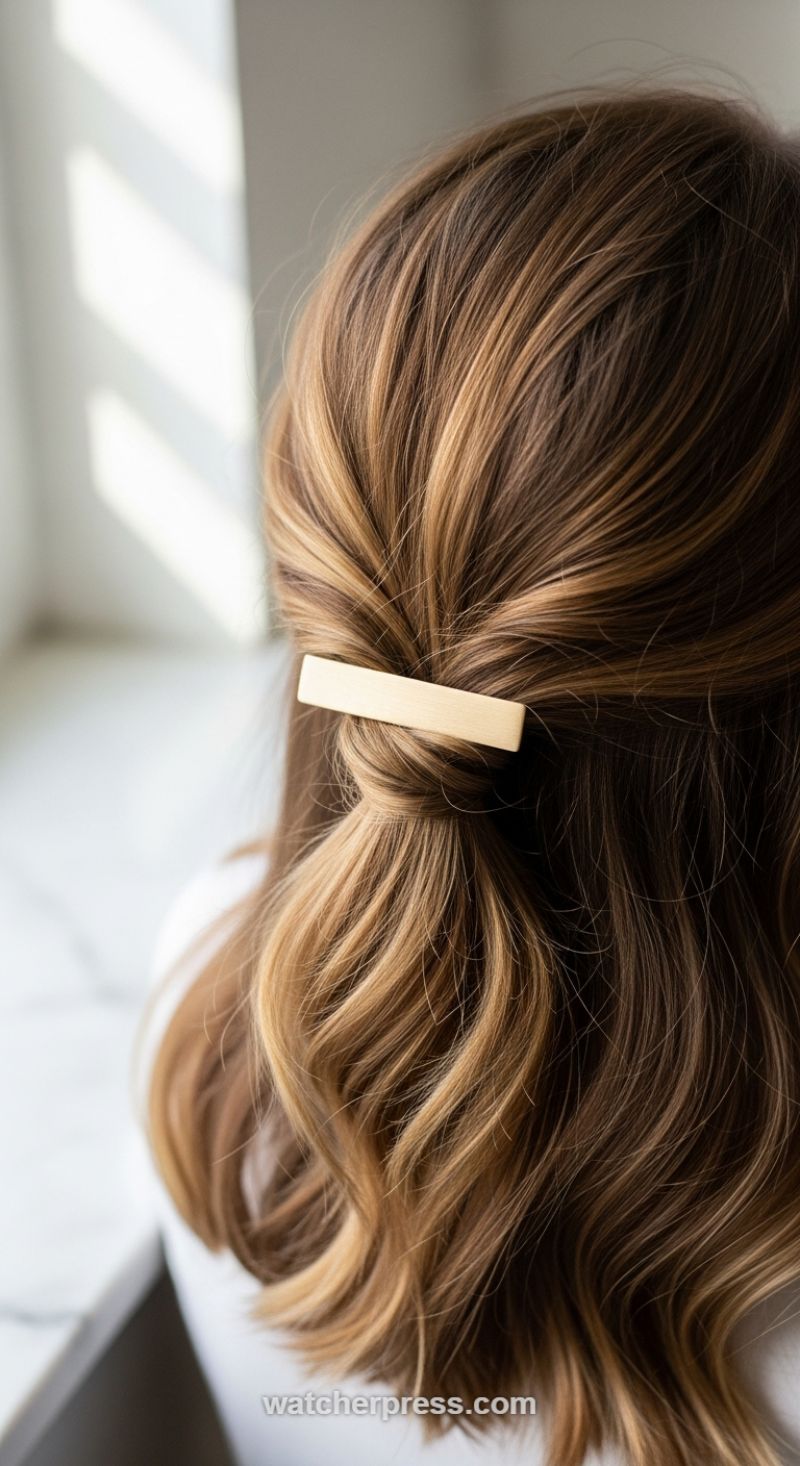 The Minimalist Barrette Half-Up: Effortless Chic