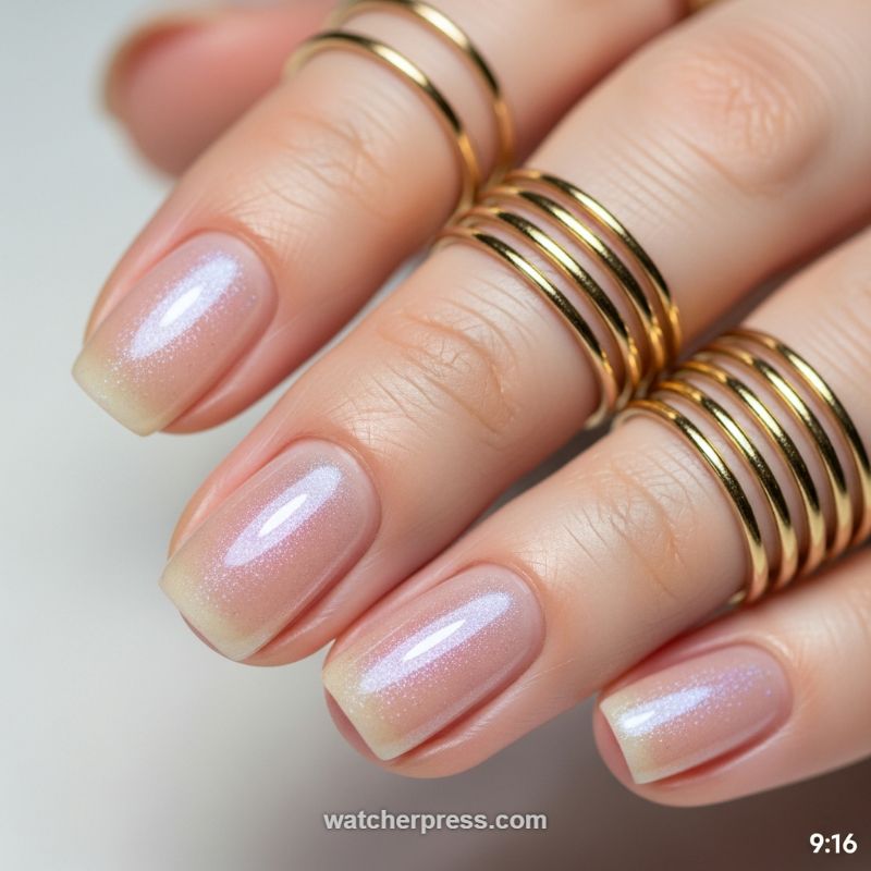 The Opalescent 'Icy Nude' Manicure