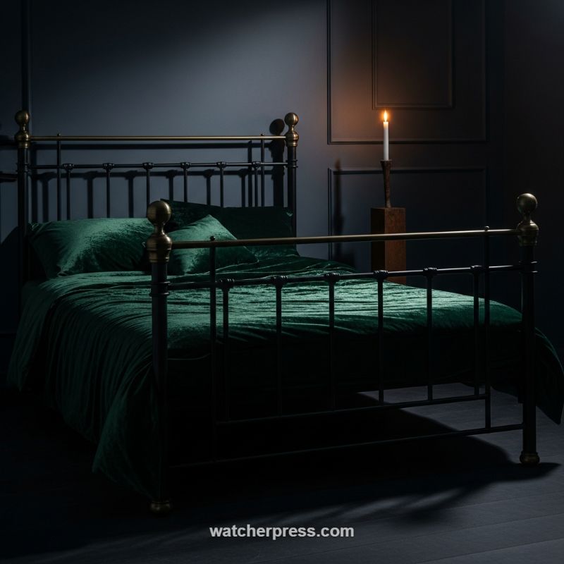 The Power of High-Contrast Texture: Emerald Velvet Against Midnight Walls