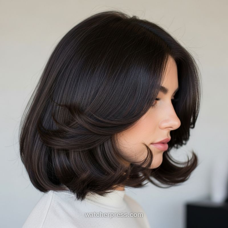 The Retro-Glam Voluminous Blowout Bob