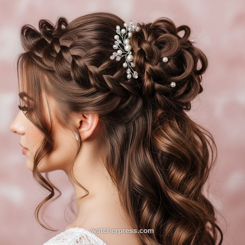 The Romantic Crown Braid Half-Up: Volume and Texture