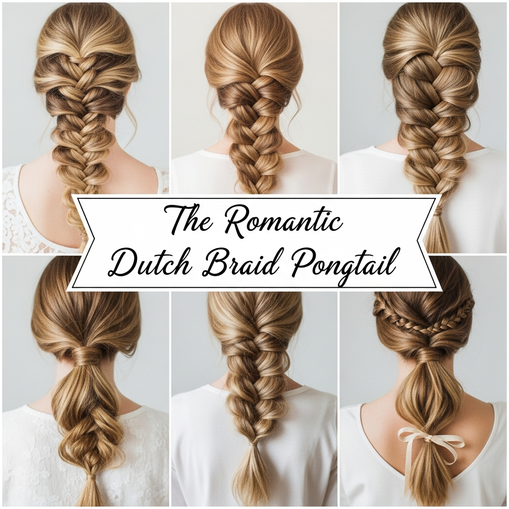 The Romantic Dutch Braid Ponytail