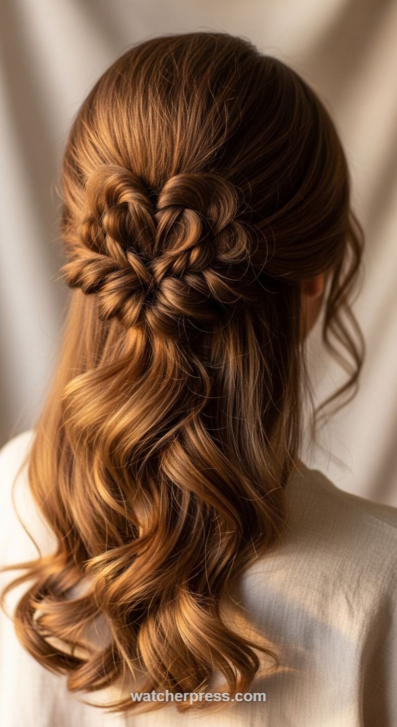 The Romantic Half-Up Braided Flower