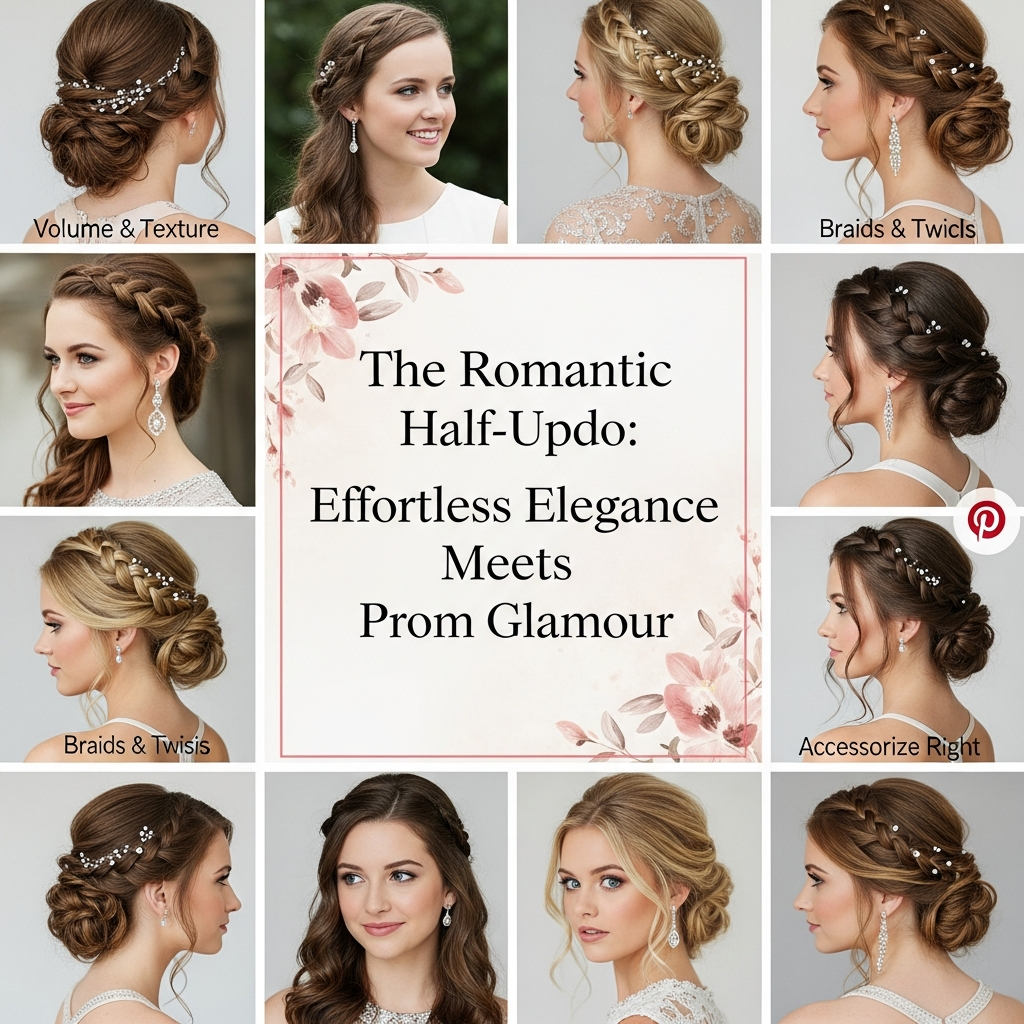 The Romantic Half-Updo: Effortless Elegance Meets Prom Glamour