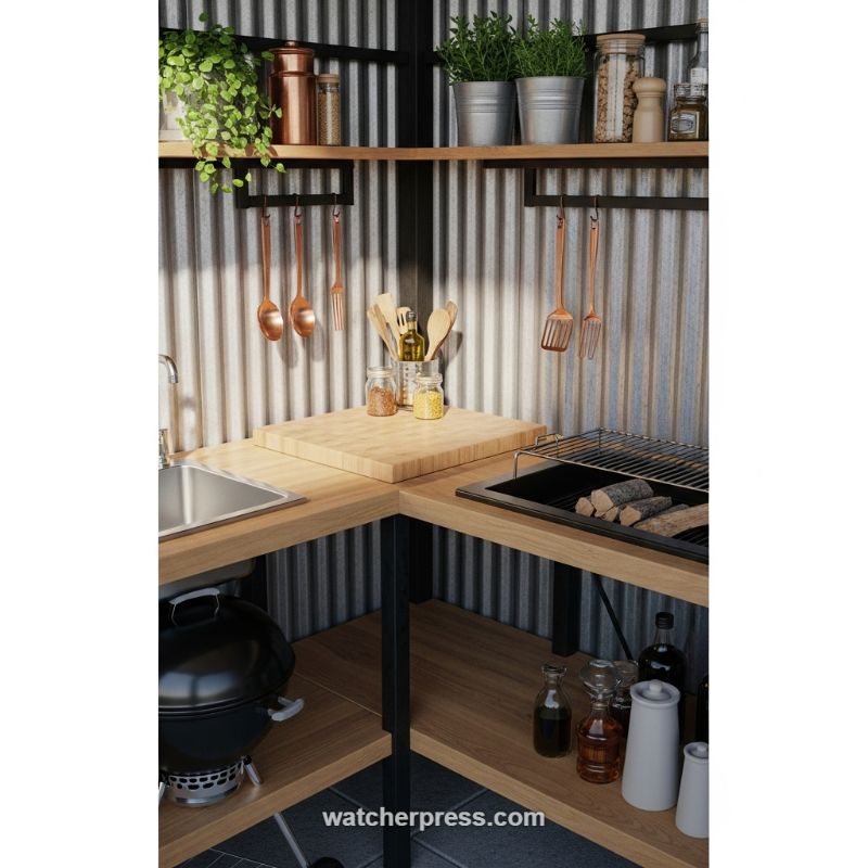 The Rustic-Industrial Outdoor Cooking Corner