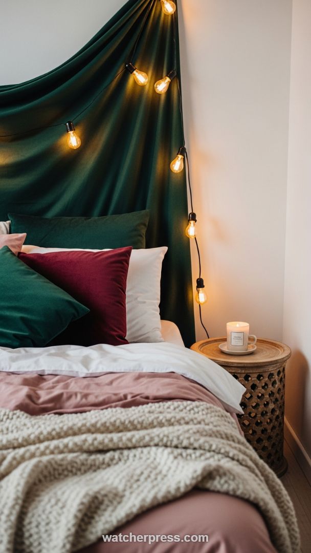 The Sensory Trio: Combining Plush Velvet, Chunky Knit, and Warm Edison Lighting