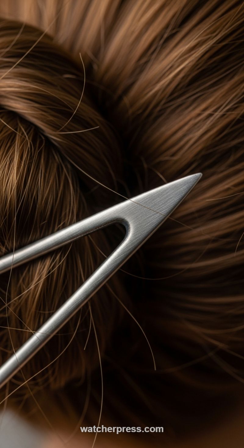 The Sleek Minimalist Bun: Geometric Pin Precision