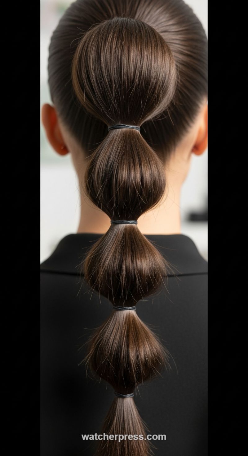 The Sleek & Sculptural Bubble Ponytail