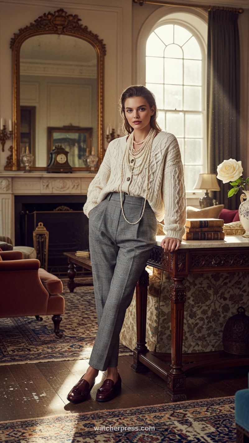The Ultimate Quiet Luxury Look: Cable Knit and Tweed