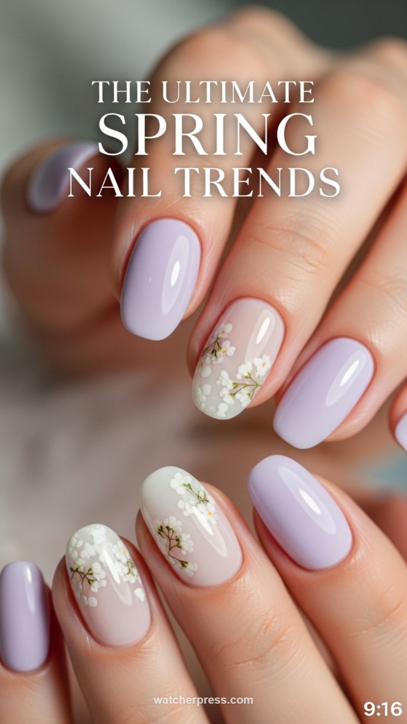 The Ultimate Spring Nail Trends: Pastel Lilac Florals
