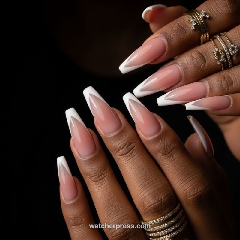 The Ultra-Modern Deep V (Chevron) French Manicure