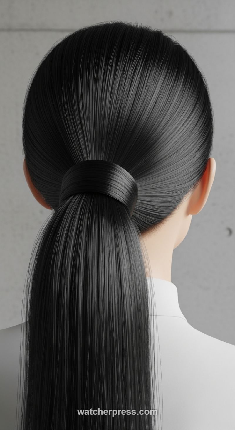 The Ultra-Sleek, High Polished Ponytail with Wrapped Base