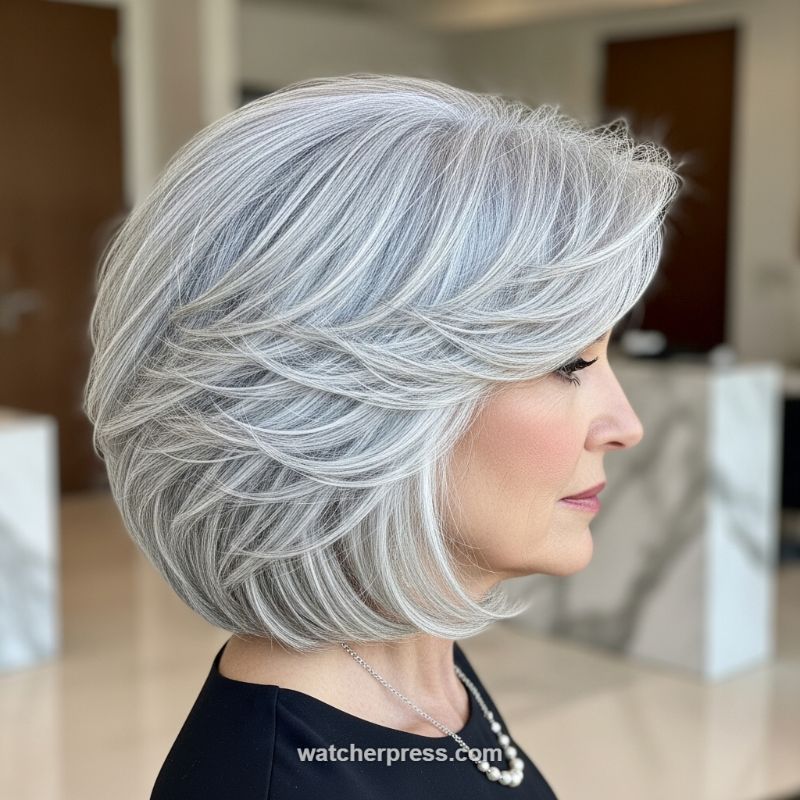 The Voluminous Layered Bob: Mastering Dimensional Gray