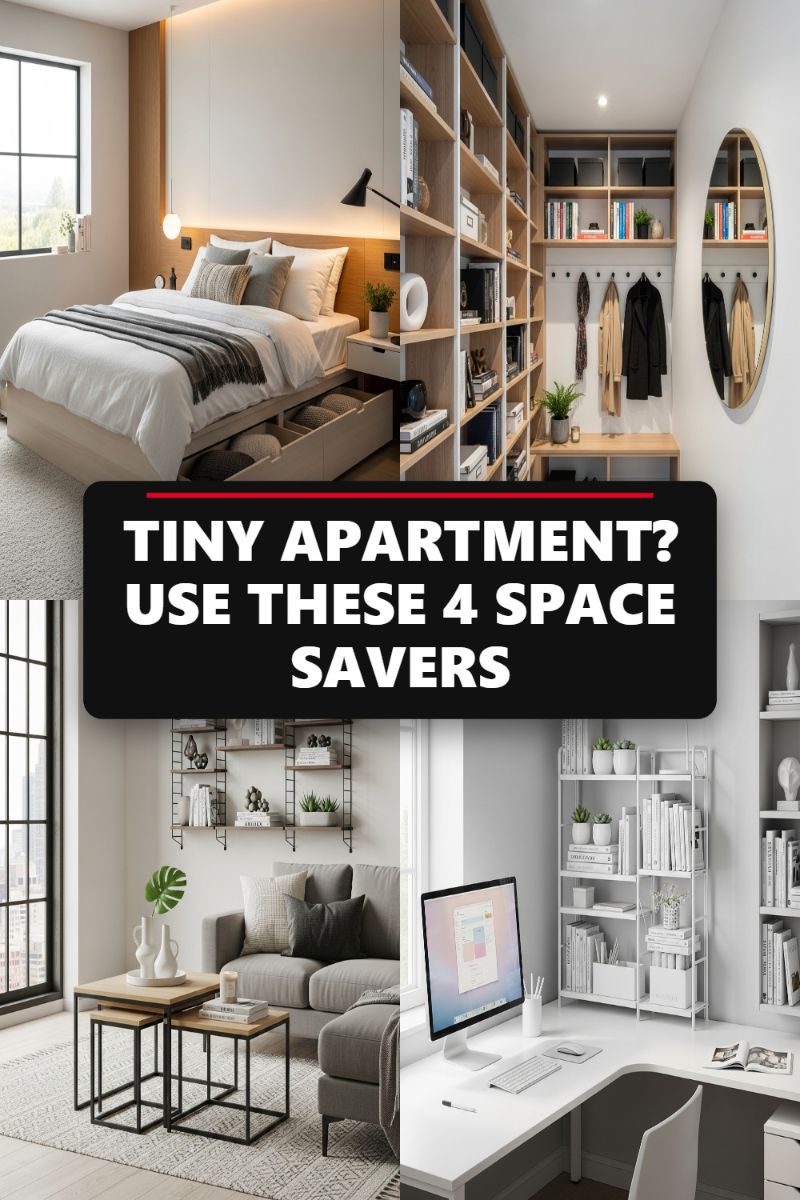 TINY APARTMENT? USE THESE 4 SPACE SAVERS