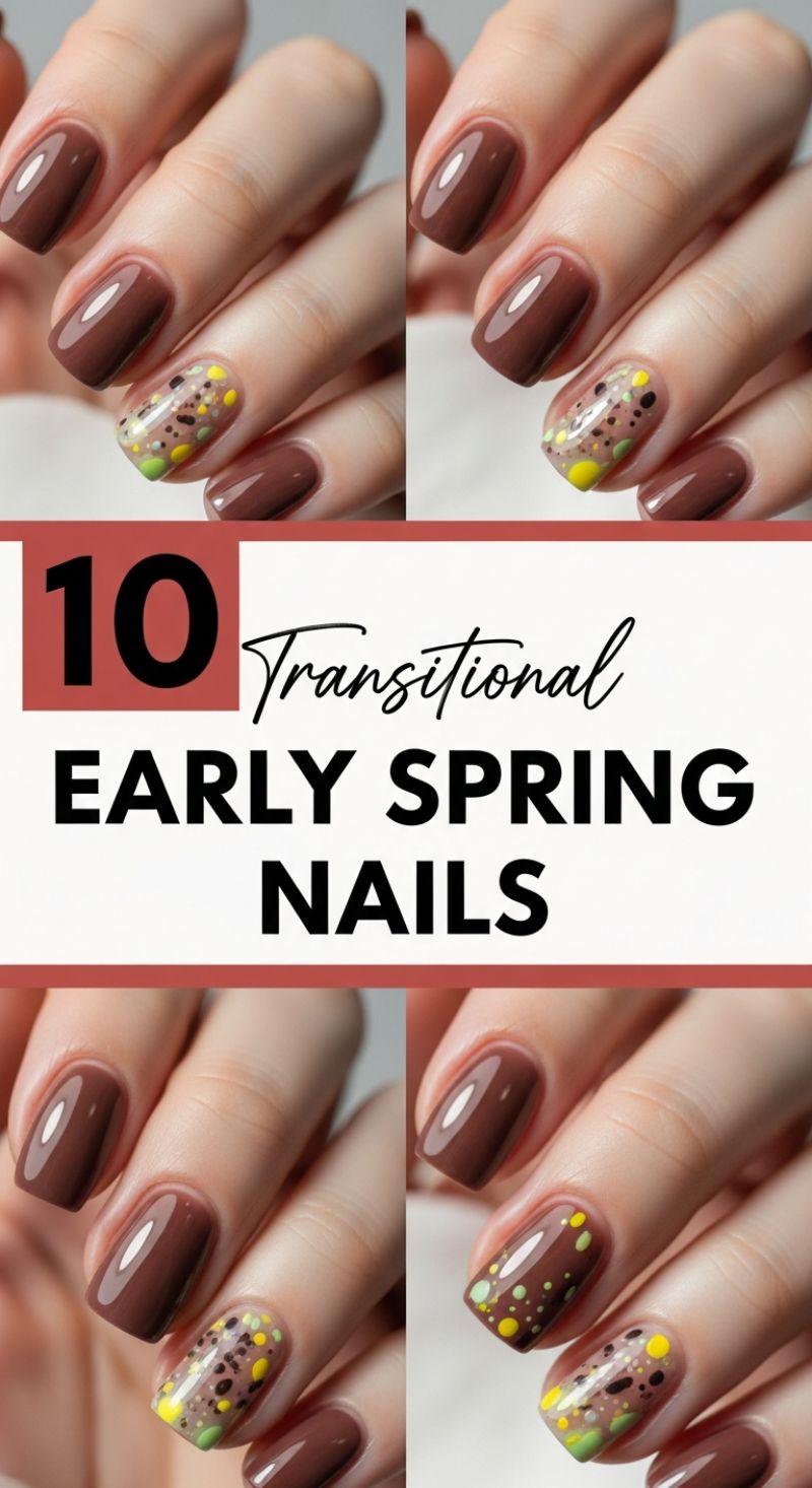 Transitional Early Spring Nails: The Mocha Speckle