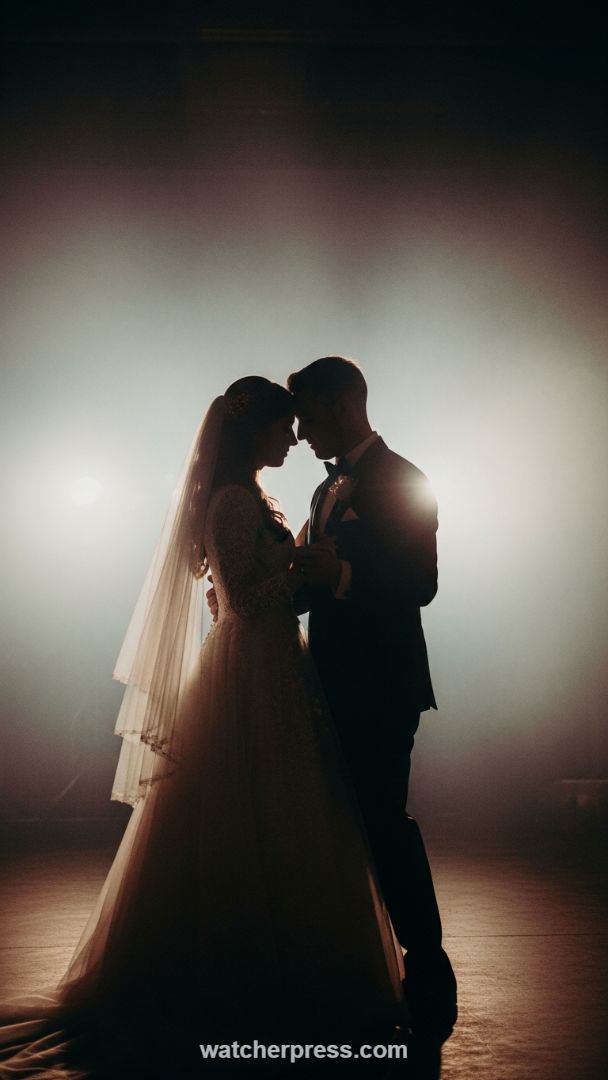 Utilizing Dramatic Backlight to Create Iconic Silhouette Wedding Portraits.