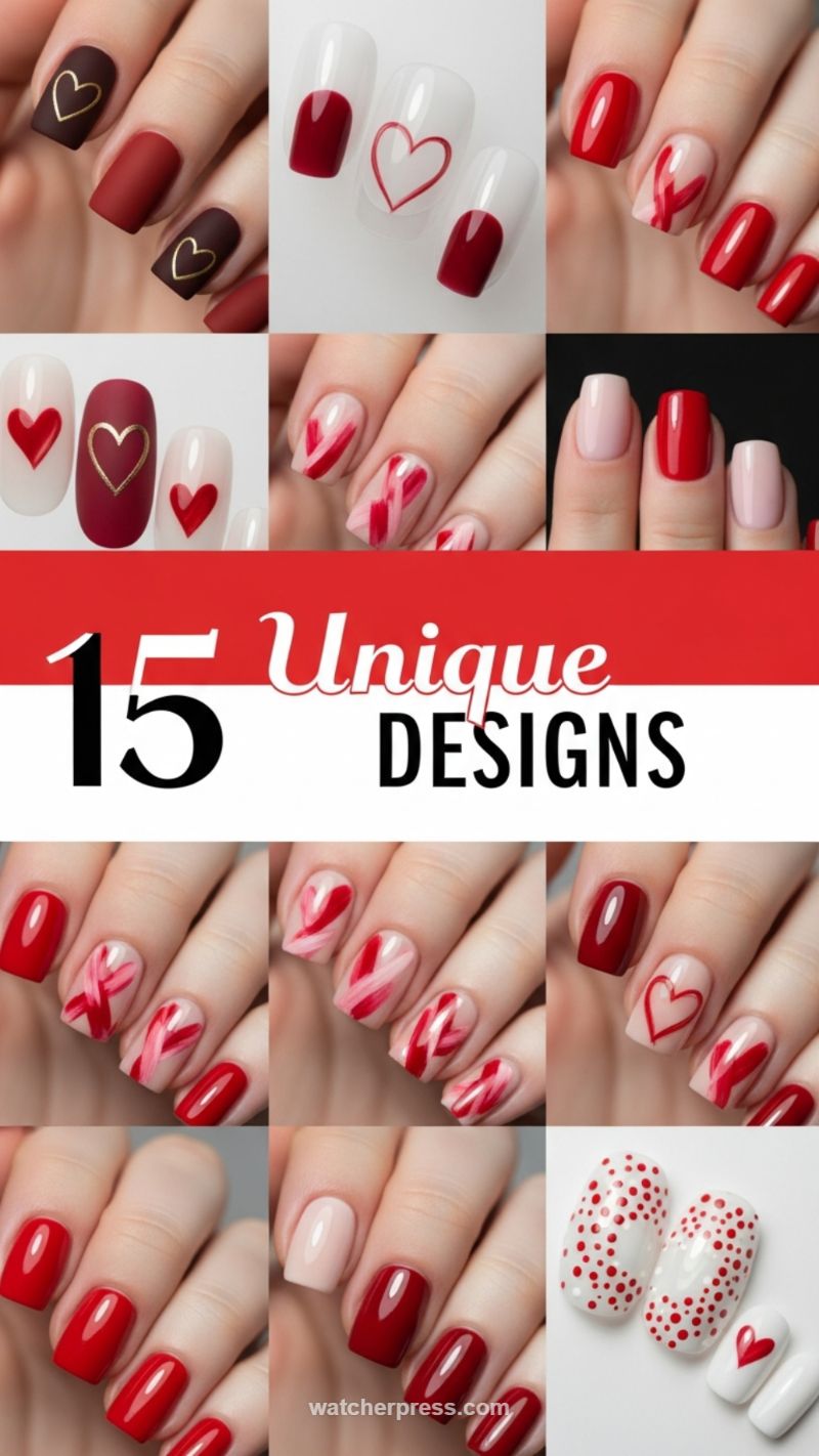 Valentine Variety: 15 Unique Red and White Heart Designs