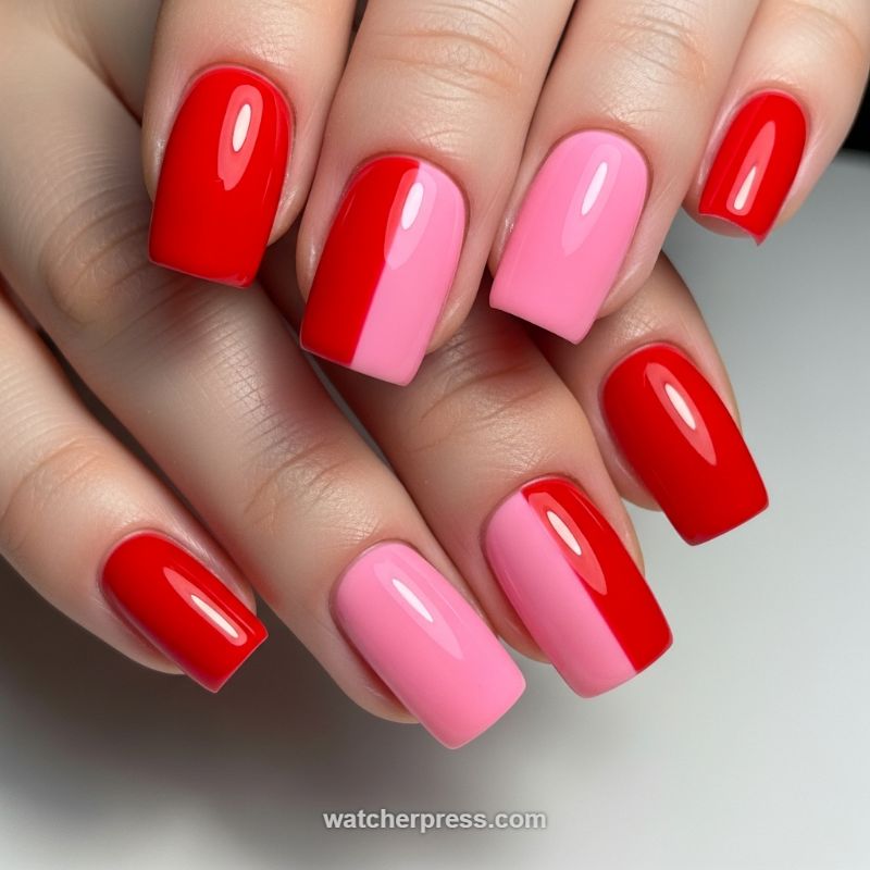 Valentine's Day Color Block: The Graphic Red and Pink Split